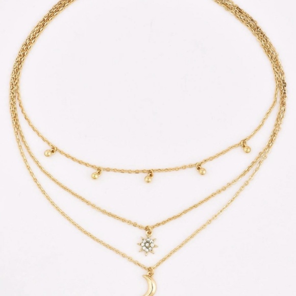 3/$21 Moon Sun Star Layered Necklace - Picture 5 of 5